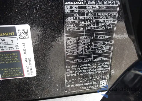 2025 Jaguar F-Pace R-Dynamic S P250 Awd Automatic from USA, damaged, VIN SADCT2EX1SA749042